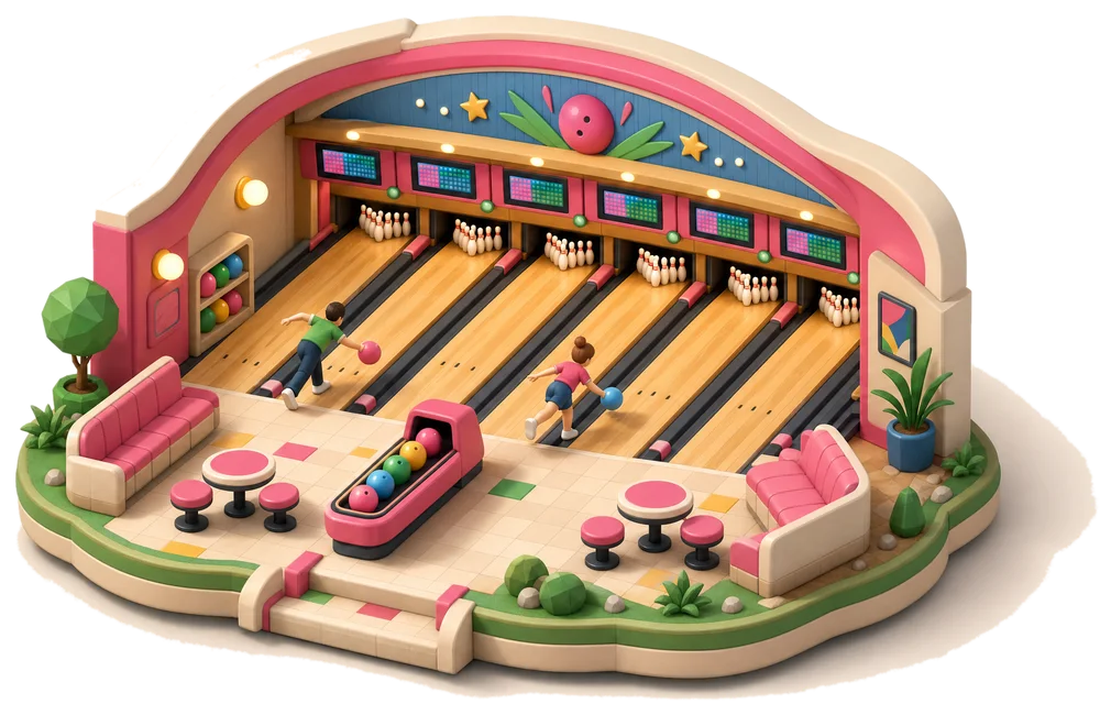 Clay model of the bowling alley